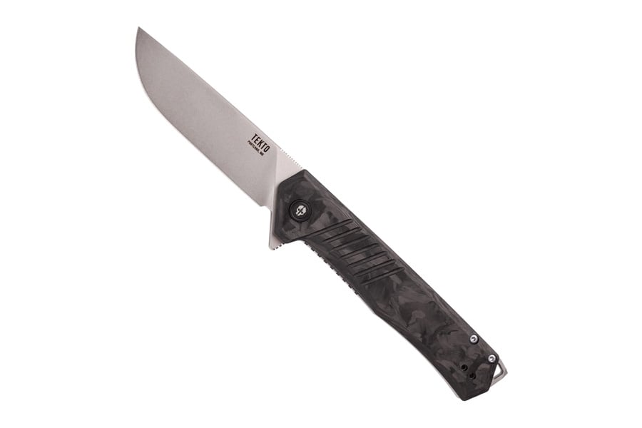 Tekto Knives F1 Alpha Folding Pocket Knife with Forged Carbon Handle